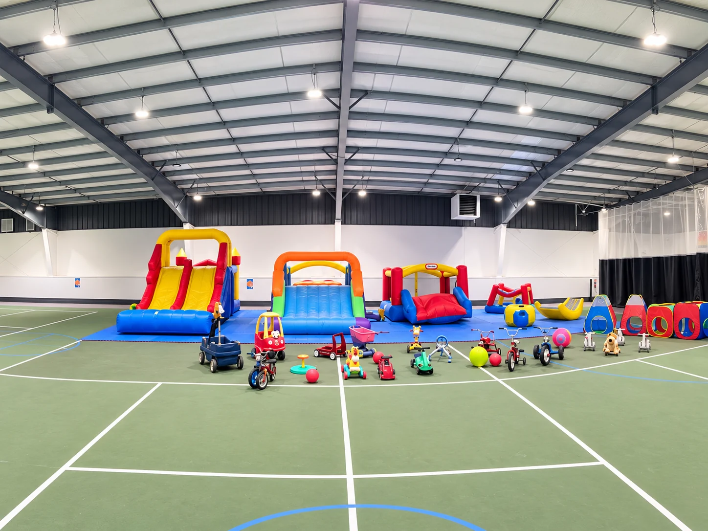 Wide view of Celebrate indoor recreation space