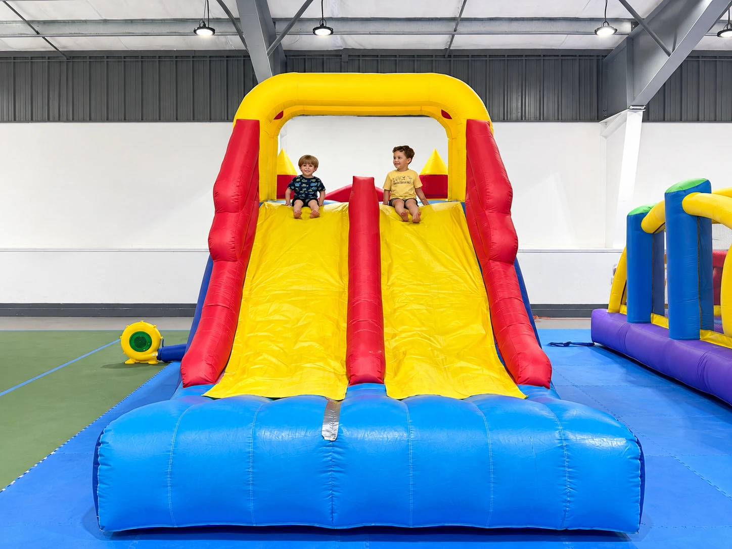 Inflatable obstacle course at Celebrate